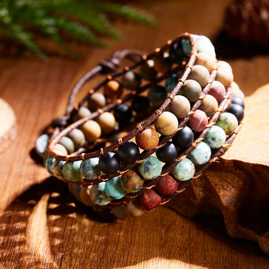 Natural Stone Beads Bracelets - Vintage Handmade Chakra Bracelets