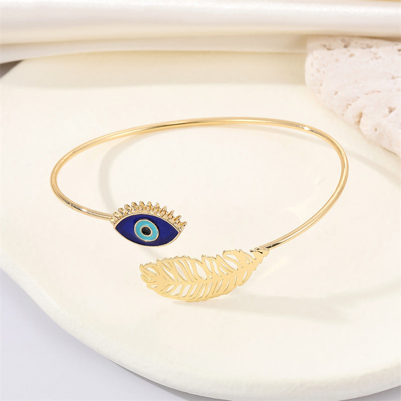 Initial Letters Evil Eye Bracelet for Women Turkish Blue Eye